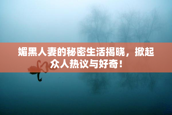 媚黑人妻的秘密生活揭晓，掀起众人热议与好奇！