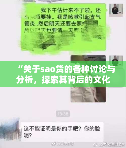 “关于sao货的各种讨论与分析，探索其背后的文化意涵”