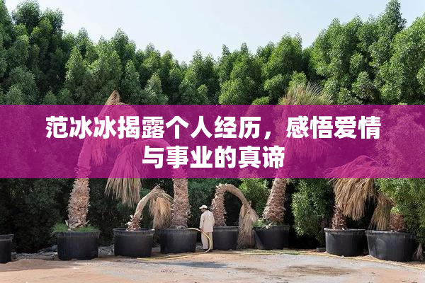 范冰冰揭露个人经历，感悟爱情与事业的真谛
