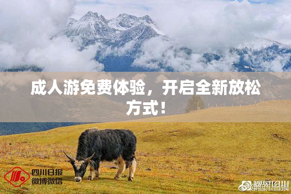 成人游免费体验，开启全新放松方式！