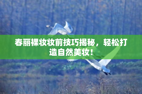 春丽裸妆妆前技巧揭秘，轻松打造自然美妆！