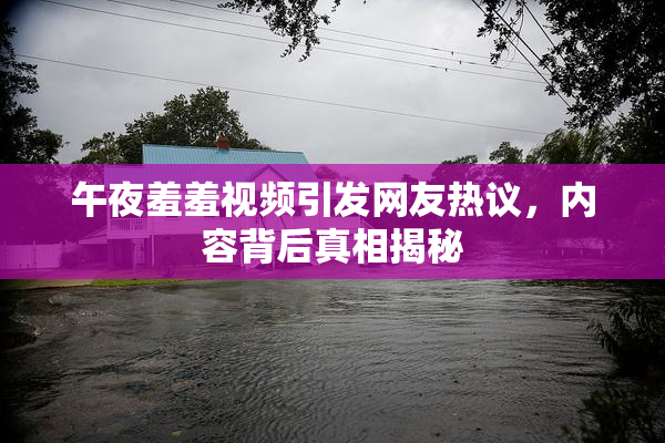 午夜羞羞视频引发网友热议，内容背后真相揭秘