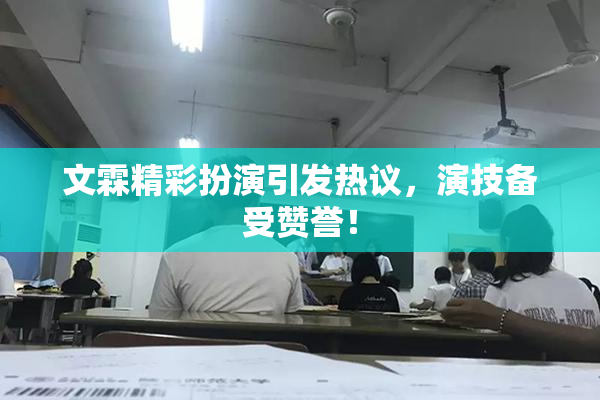文霖精彩扮演引发热议，演技备受赞誉！