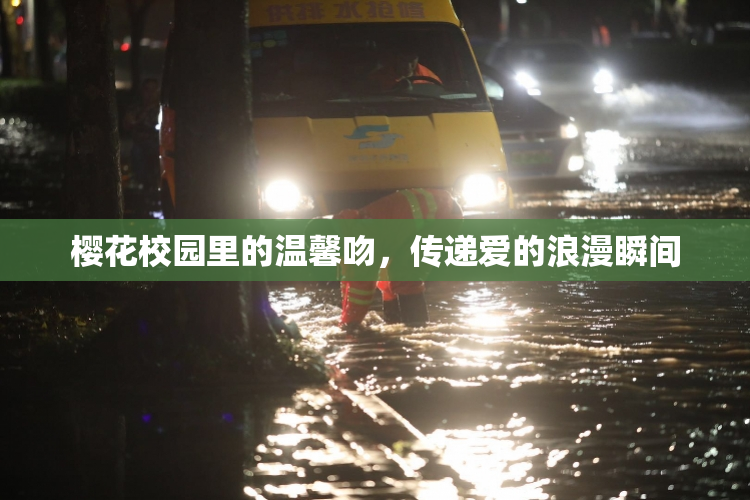 樱花校园里的温馨吻，传递爱的浪漫瞬间