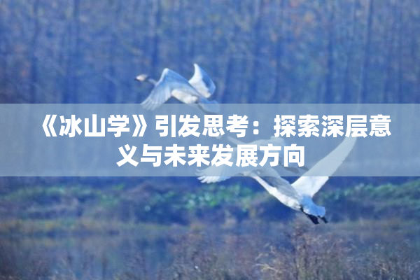 《冰山学》引发思考：探索深层意义与未来发展方向