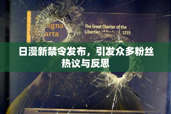 日漫新禁令发布，引发众多粉丝热议与反思