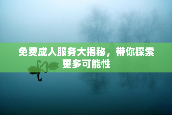 免费成人服务大揭秘，带你探索更多可能性
