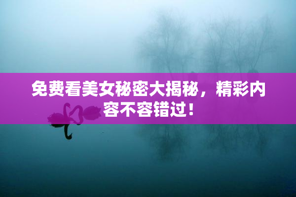 免费看美女秘密大揭秘，精彩内容不容错过！