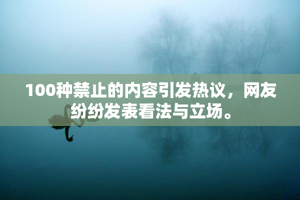 100种禁止的内容引发热议，网友纷纷发表看法与立场。