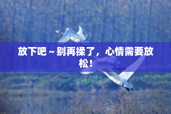 放下吧～别再揉了，心情需要放松！