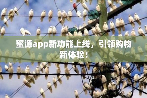 蜜源app新功能上线，引领购物新体验！