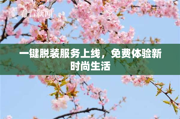 一键脱装服务上线，免费体验新时尚生活