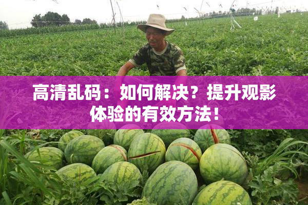 高清乱码：如何解决？提升观影体验的有效方法！