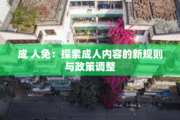 成 人免：探索成人内容的新规则与政策调整