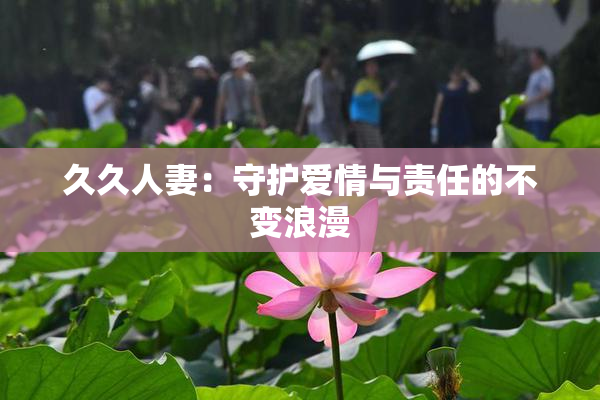 久久人妻：守护爱情与责任的不变浪漫