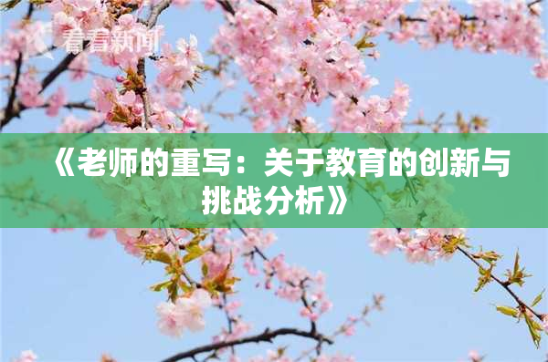 《老师的重写：关于教育的创新与挑战分析》
