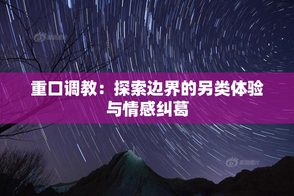 重口调教：探索边界的另类体验与情感纠葛