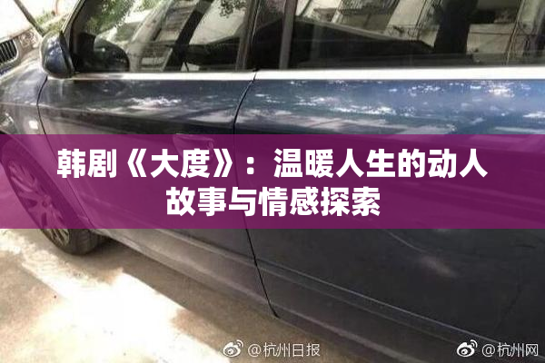 韩剧《大度》：温暖人生的动人故事与情感探索