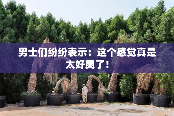 男士们纷纷表示：这个感觉真是太好爽了！