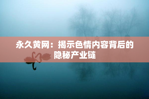 永久黄网：揭示色情内容背后的隐秘产业链