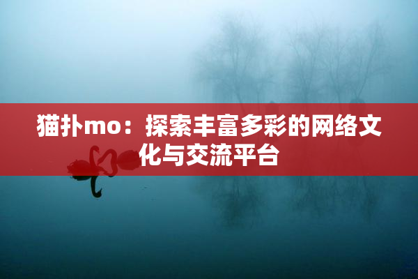 猫扑mo：探索丰富多彩的网络文化与交流平台