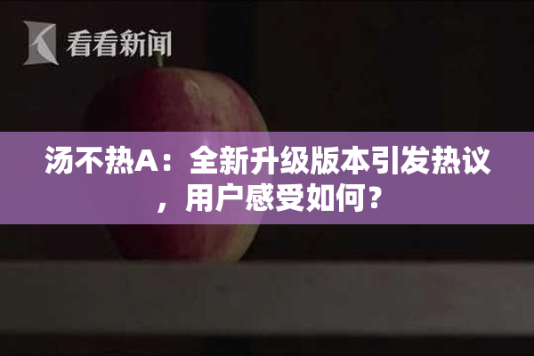 汤不热A：全新升级版本引发热议，用户感受如何？