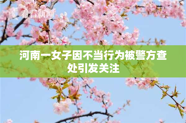河南一女子因不当行为被警方查处引发关注