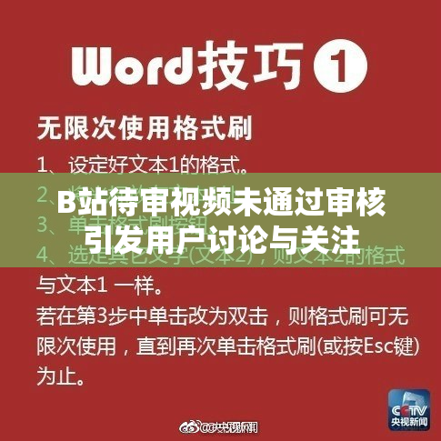 B站待审视频未通过审核引发用户讨论与关注