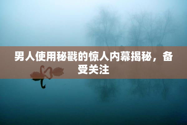 男人使用秘戳的惊人内幕揭秘，备受关注