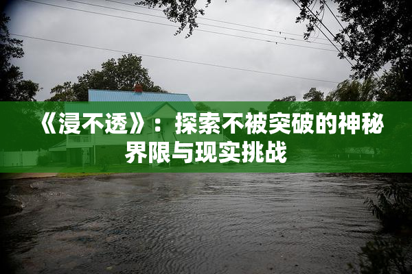 《浸不透》：探索不被突破的神秘界限与现实挑战