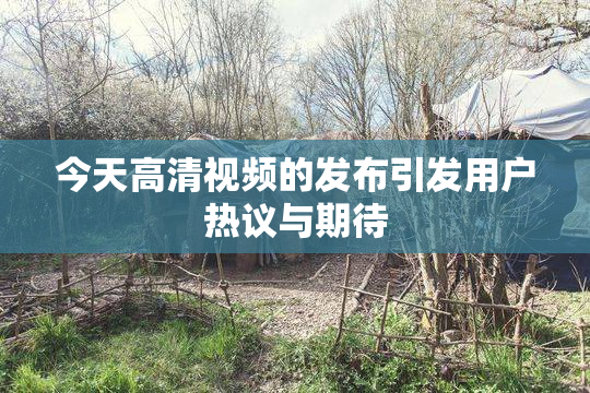 今天高清视频的发布引发用户热议与期待