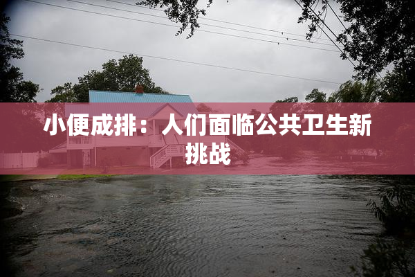 小便成排：人们面临公共卫生新挑战