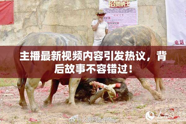 主播最新视频内容引发热议，背后故事不容错过！