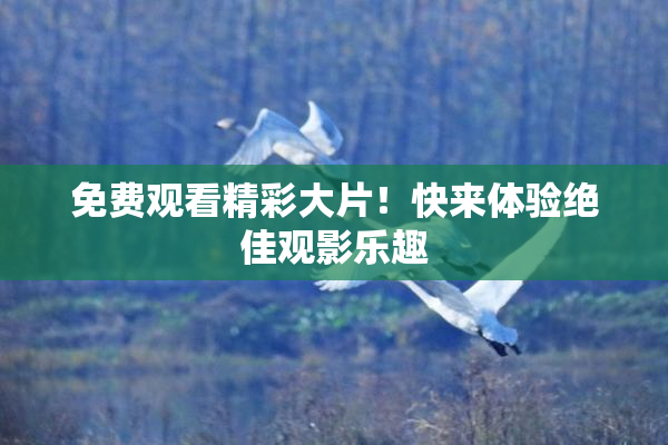 免费观看精彩大片！快来体验绝佳观影乐趣