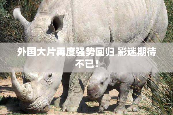 外国大片再度强势回归 影迷期待不已！
