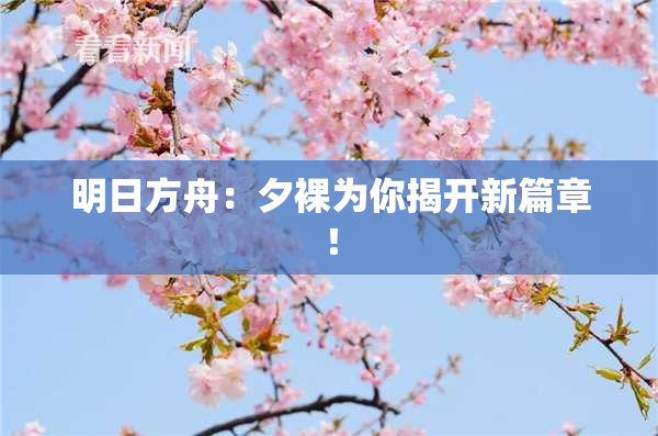 明日方舟：夕裸为你揭开新篇章！