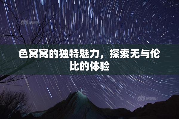 色窝窝的独特魅力，探索无与伦比的体验