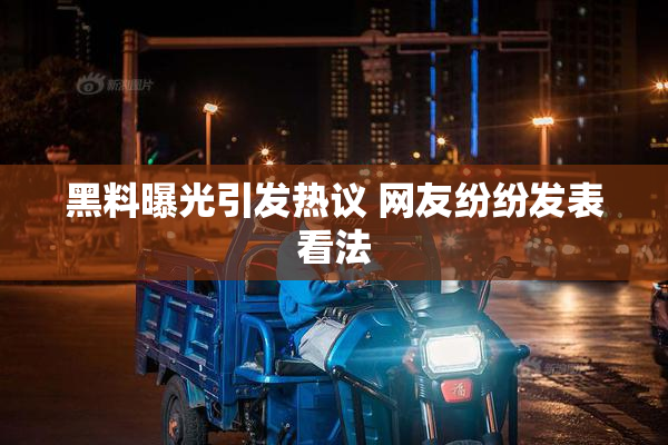 黑料曝光引发热议 网友纷纷发表看法