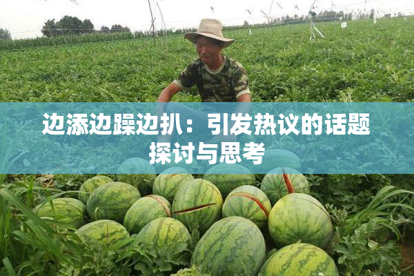 边添边躁边扒：引发热议的话题探讨与思考