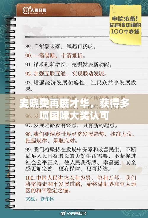 麦晓雯再展才华，获得多项国际大奖认可