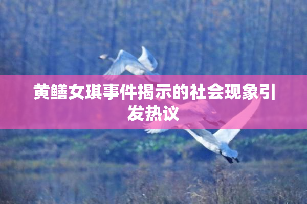 黄鳝女琪事件揭示的社会现象引发热议