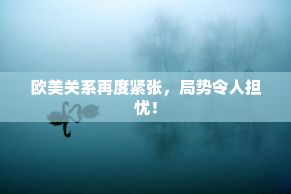 欧美关系再度紧张，局势令人担忧！