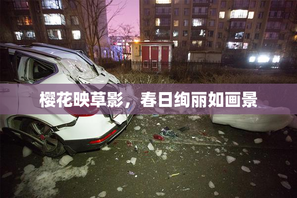 樱花映草影，春日绚丽如画景