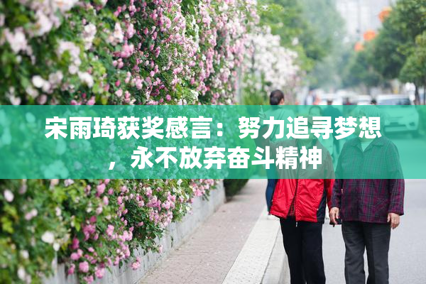 宋雨琦获奖感言：努力追寻梦想，永不放弃奋斗精神