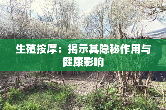 生殖按摩：揭示其隐秘作用与健康影响