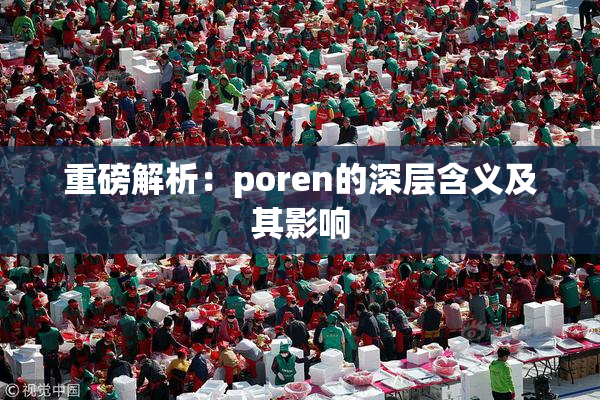 重磅解析：poren的深层含义及其影响