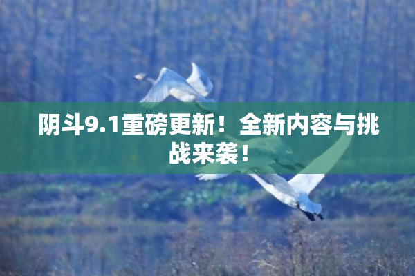 阴斗9.1重磅更新！全新内容与挑战来袭！