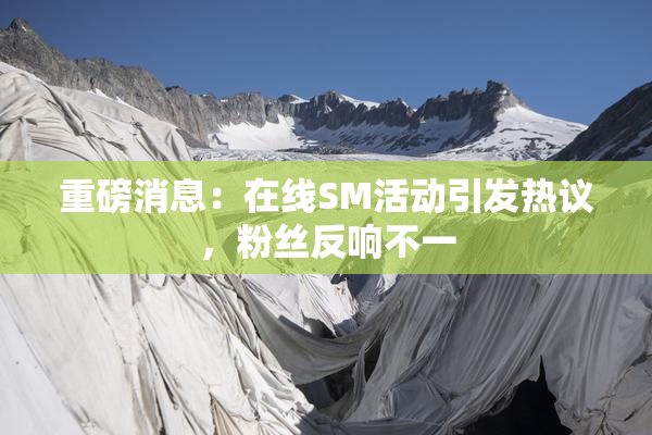 重磅消息：在线SM活动引发热议，粉丝反响不一
